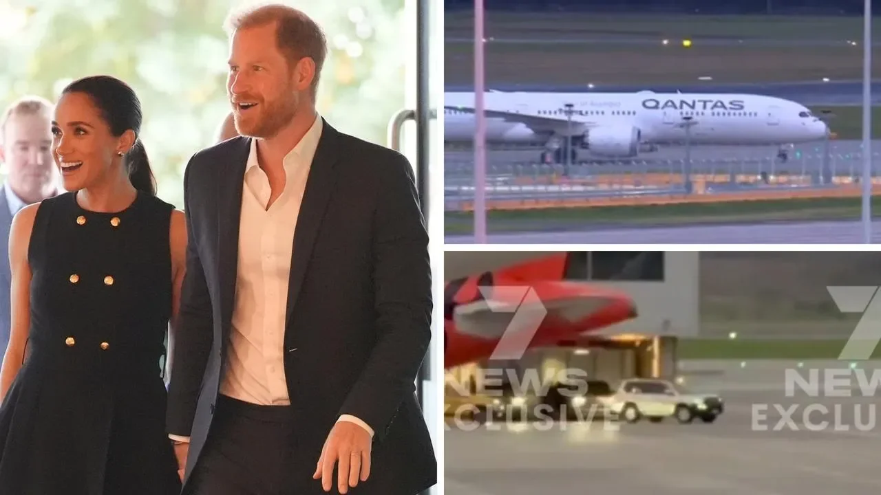 Harry and Meghan Markle's extremely lowkey entrance into Australia as Sussexes throw off royal pomp for 'everyday' commercial flight - 4