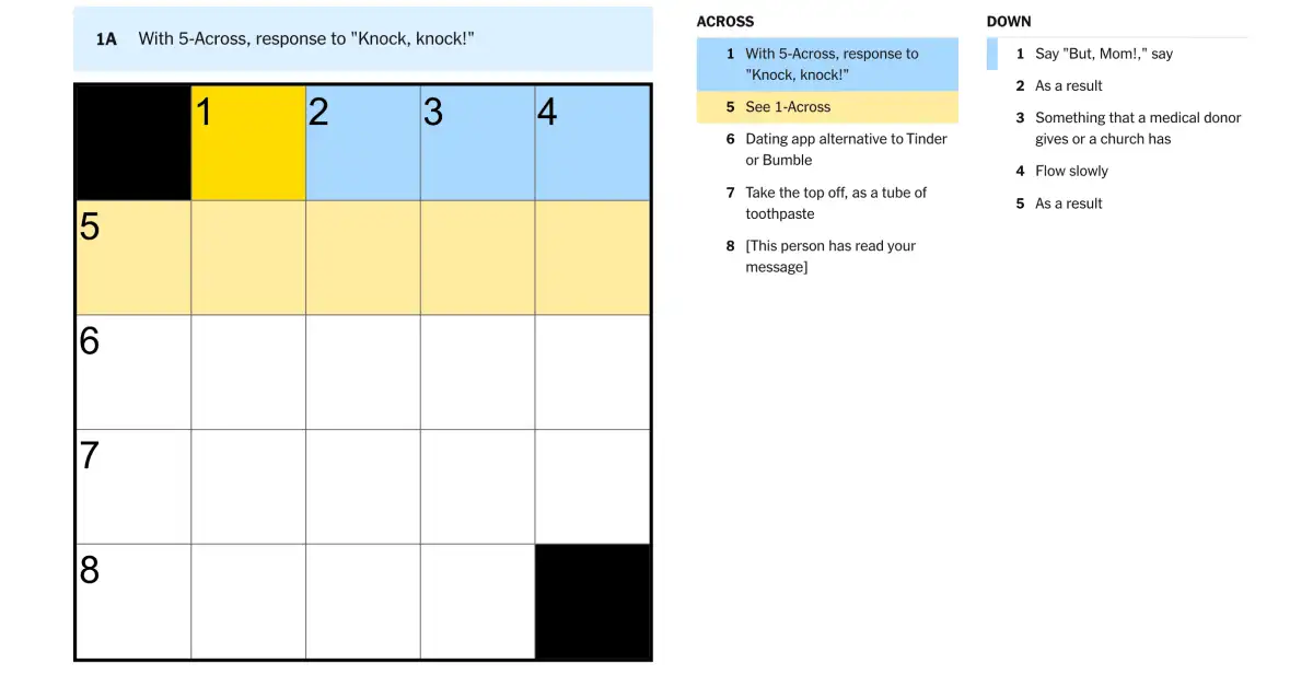 Today's NYT Mini Crossword Answers for Thursday, Feb. 19 - 1