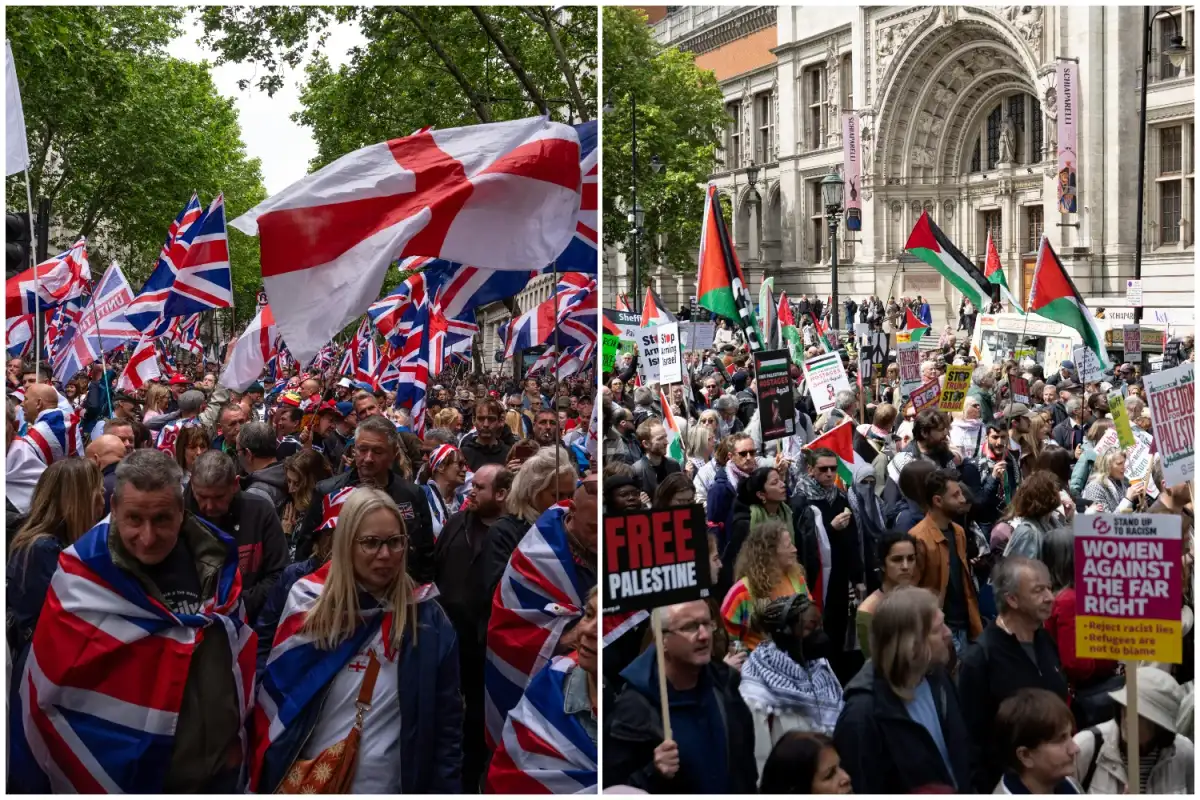 Thousands join rival rallies in London - 3