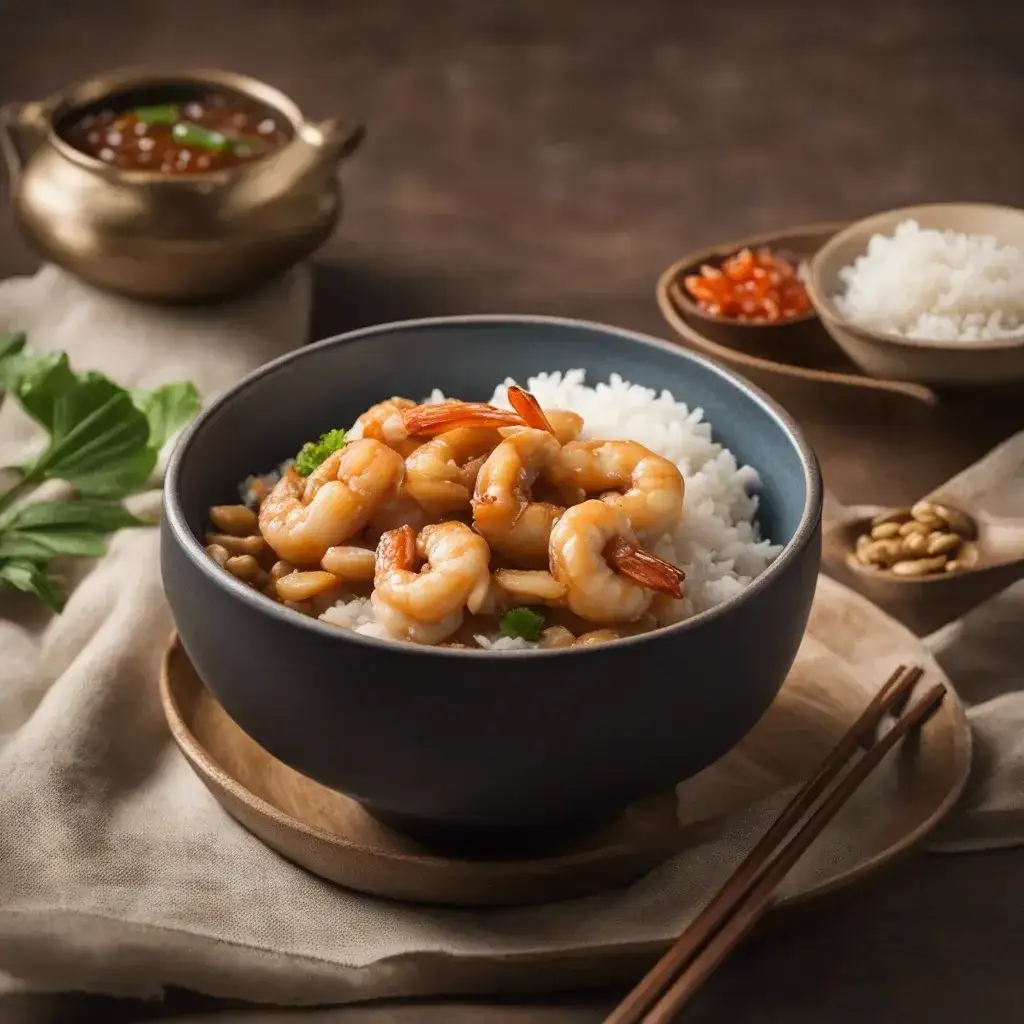 Curried Shrimp and Onions With Cashews and Rice - 1