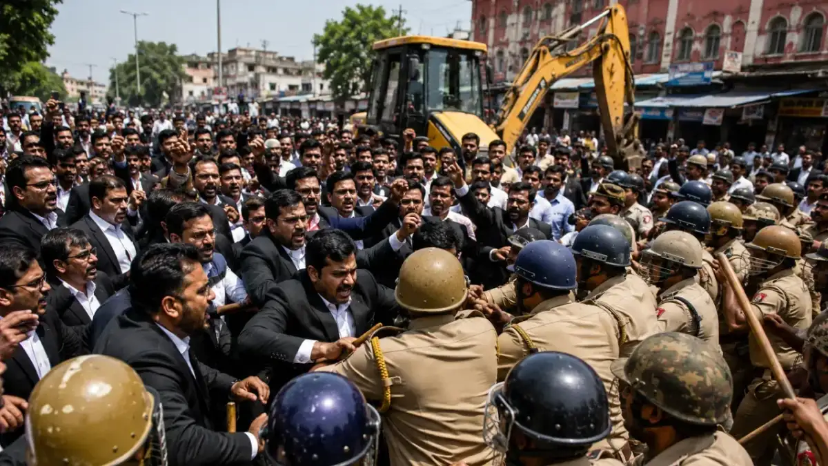 Lawyers clash with police during demolition drive in Lucknow; injuries reported - 4