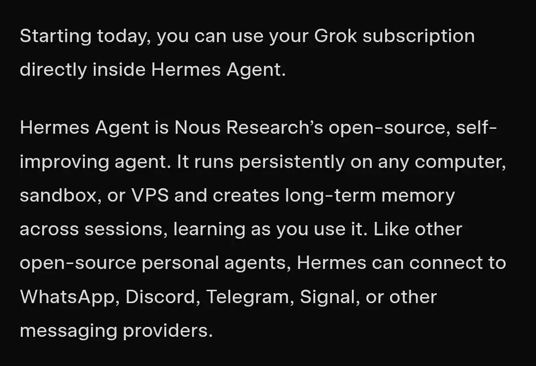 Nous Research Integrates Grok Subscriptions into Hermes Agent | Let's Data Science - 1