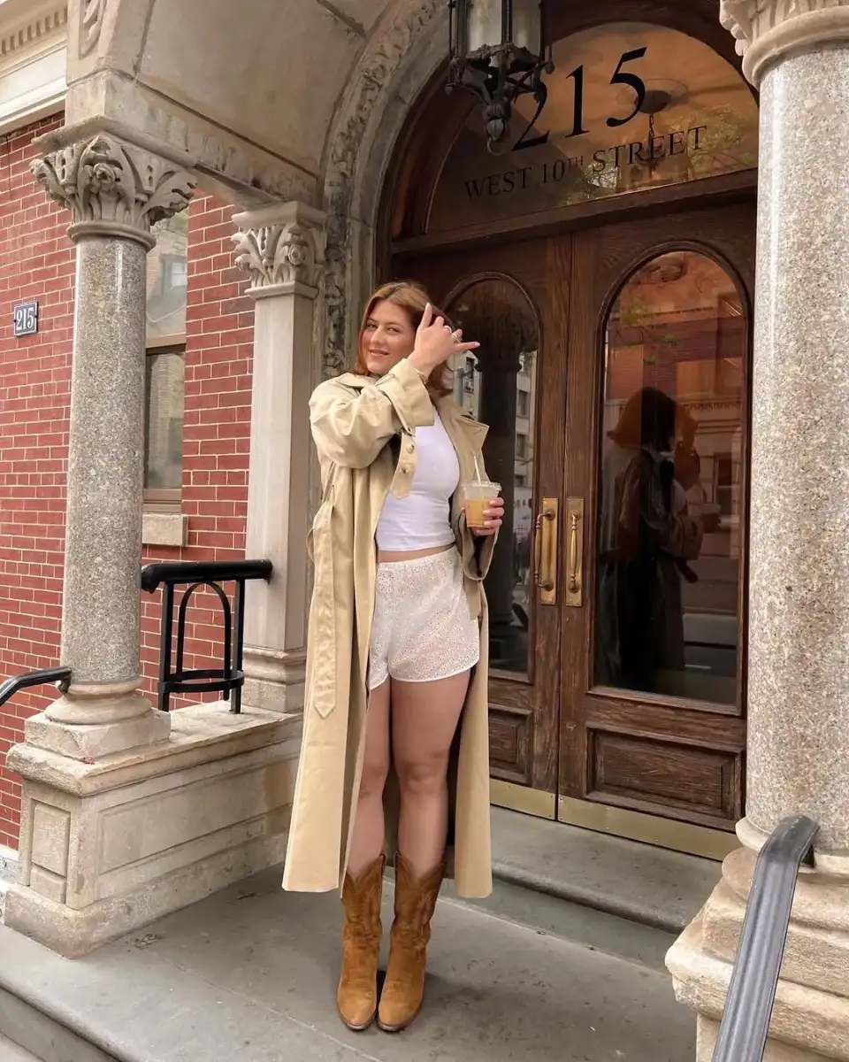 7 shorts and boots outfit ideas to elevate your go-to looks, ideal for transitional dressing this season - 1