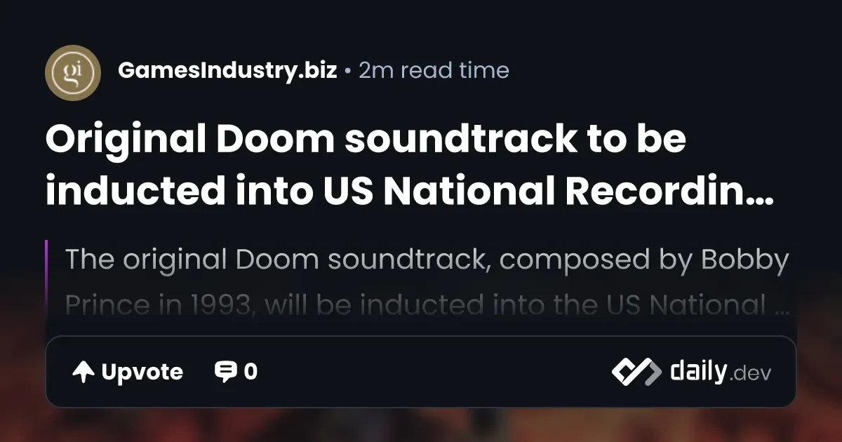 Original Doom soundtrack to be inducted into US National Recording Registry - 2