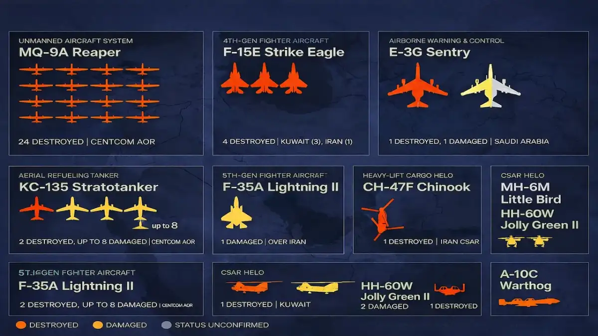 See every type of military aircraft the US has lost in the Iran war - 2