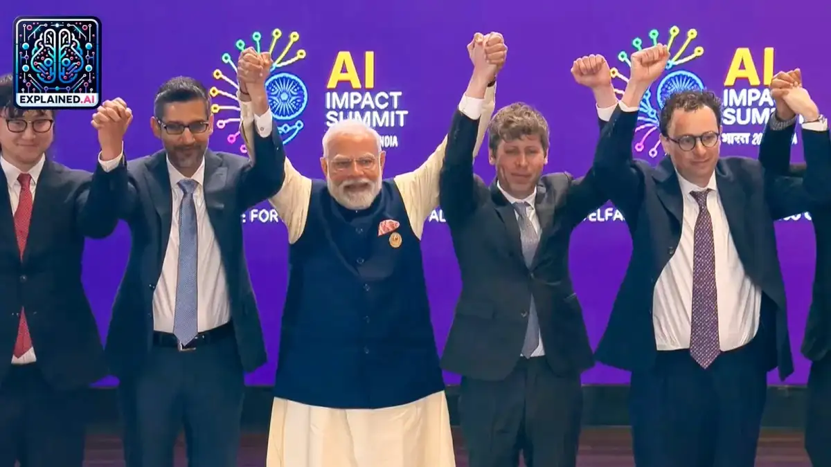 Viral moment as AI leaders refuse to hold hands at India event - 1