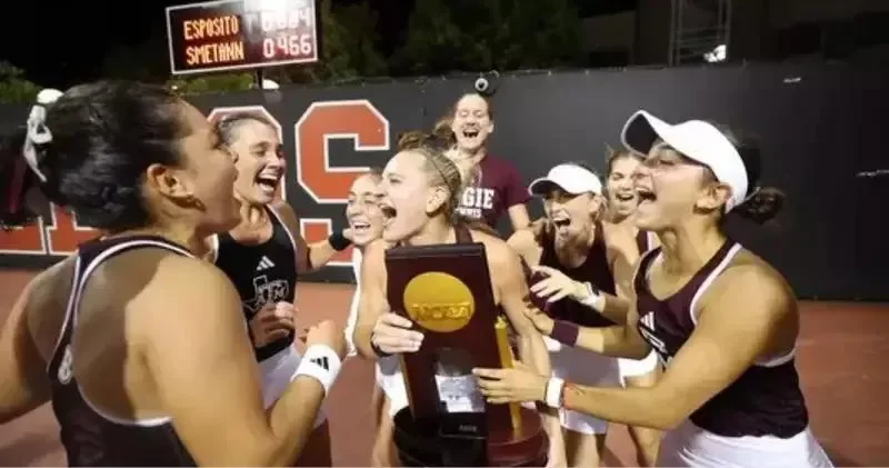 Texas A&amp;M women’s tennis claims national title with 4-1 win vs. Auburn - 4