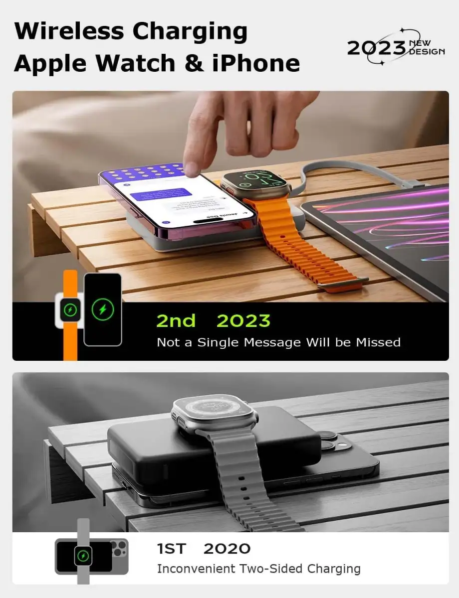 The $23 Lisen 10,000mAh MagSafe Power Bank Can Charge Both Your iPhone and Apple Watch - 1
