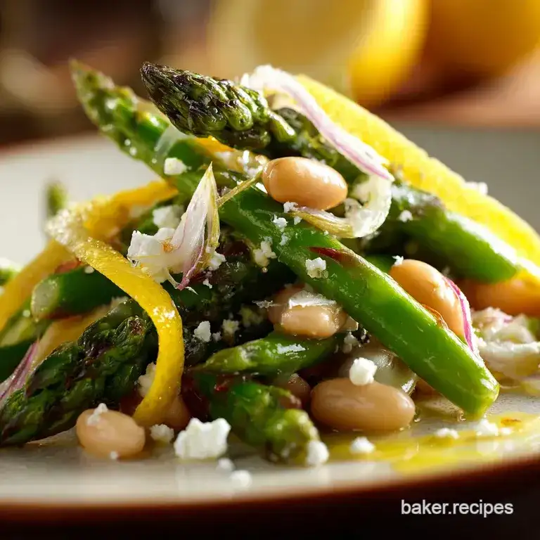 Asparagus and White Bean Salad With Feta and Lemon Dressing - 1