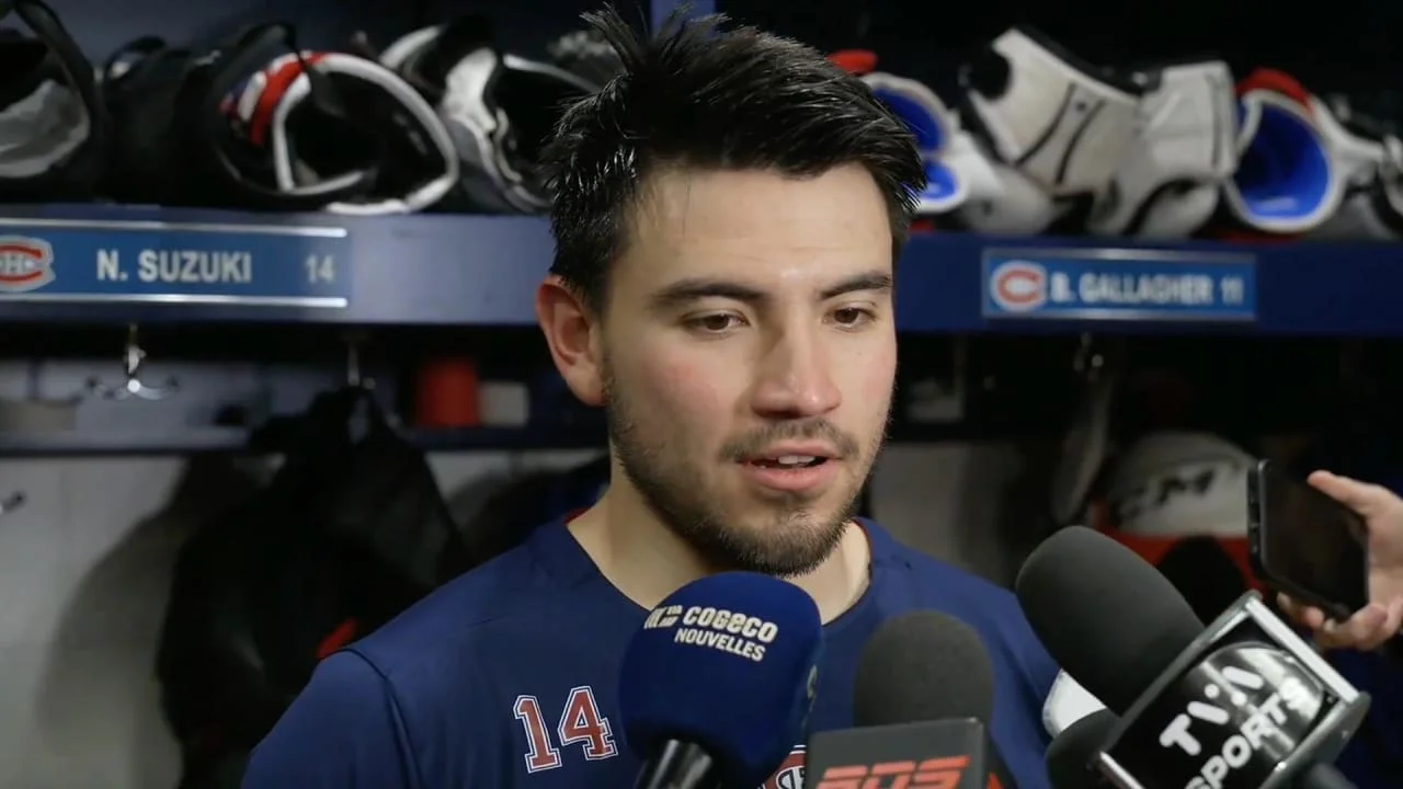 Nick Suzuki is not practicing with Nathan MacKinnon today - 3