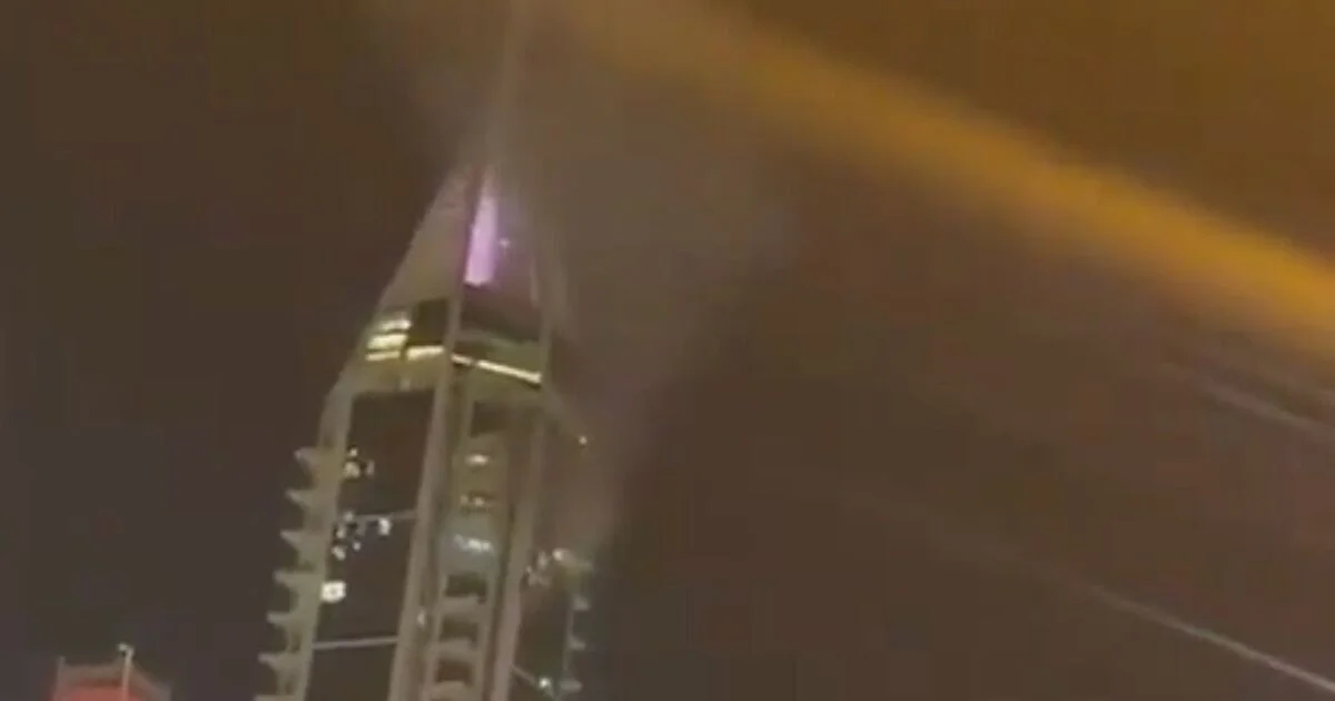 A tower at Dubai marina has been hit by an Iranian drone - 1