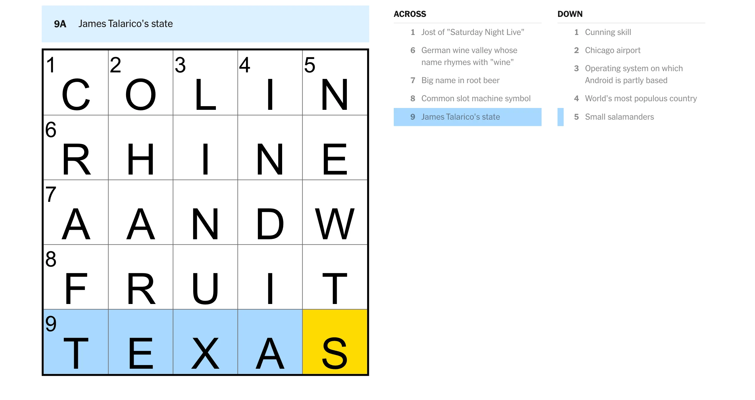 Today's NYT Mini Crossword Answers for Sunday, March 22 - 1