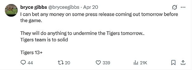 ‘My heart’s with league’: Shock criticism Tigers teen sensation battled after ‘backstab’ claims - 1