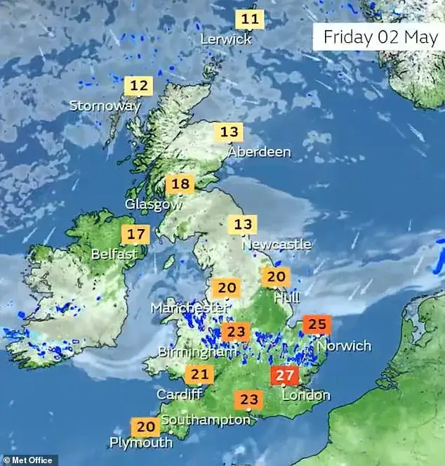 London to be hotter than Barcelona as Met Office forecasts sunshine and 26C temperatures - 1