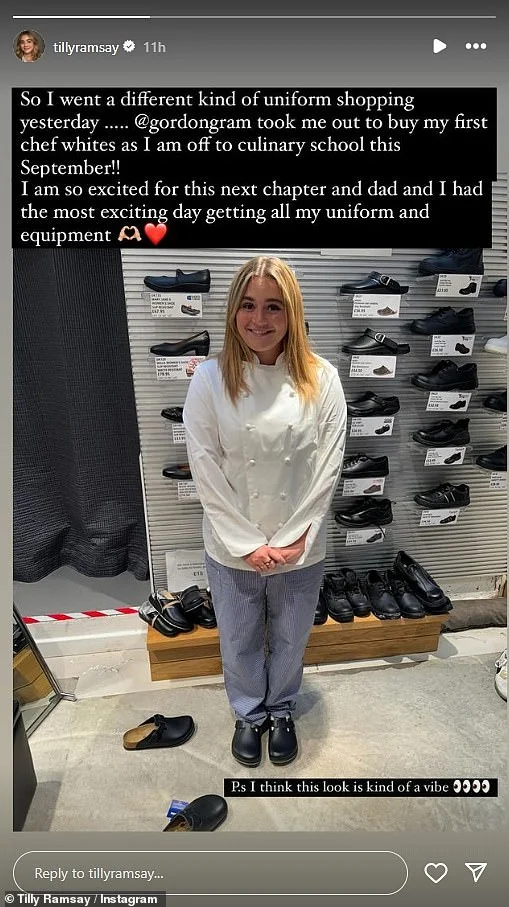 Gordon Ramsay says he 'doesn't go for that nepo baby stuff' as he gets emotional while helping daughter Tilly buy her first set of chef whites - 1