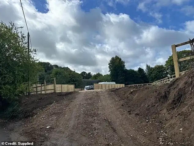 Surrey town becomes latest victim of traveller 'land grab': 'Illegal' site appears in middle of woodland after group brought in machinery and hacked down trees over Easter weekend - 1