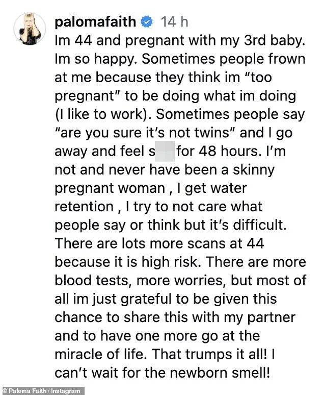 Paloma Faith, 44, reveals worries over her 'high-risk pregnancy' and says people have criticised her for working and judged her over her size - 3