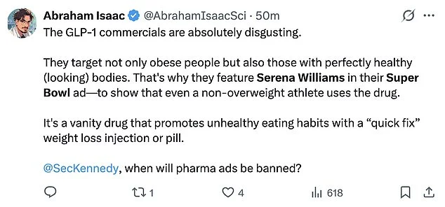 Serena Williams slammed over 'disgusting' Super Bowl ad as tennis legend promotes weight loss drugs - 2