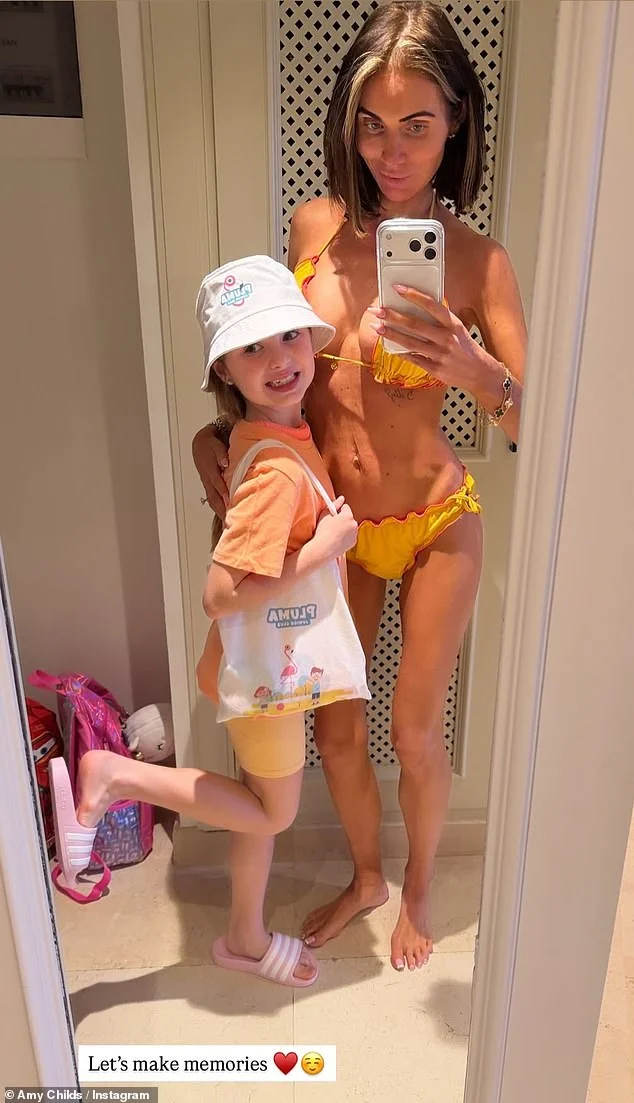 Amy Childs strips down to her bikini after vowing to get a stronger physique and admitting stress made her 'lose a little more weight than I wanted' - 1