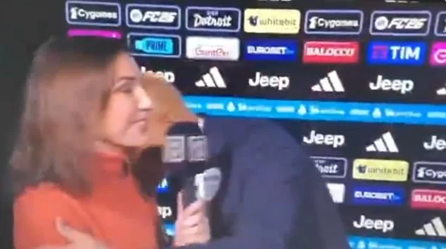 'It's not harassment': Pitchside football reporter sticks up for Juventus manager after he kissed her live on air mid-interview - 2