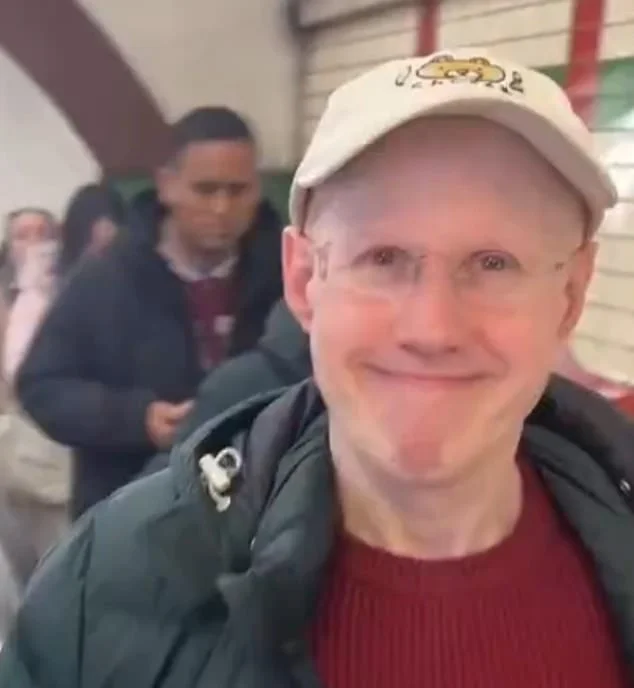 Moment pro-Palestine activist follows and pesters Jewish Little Britain star Matt Lucas at a London Tube station - 2