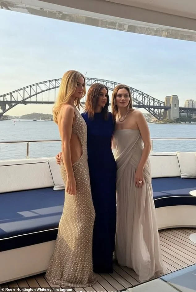 Rosie Huntington-Whiteley stuns in a backless gold gown as she enjoys a lavish yacht trip and 'majestic' Vogue ball at the Sydney Opera House - 3