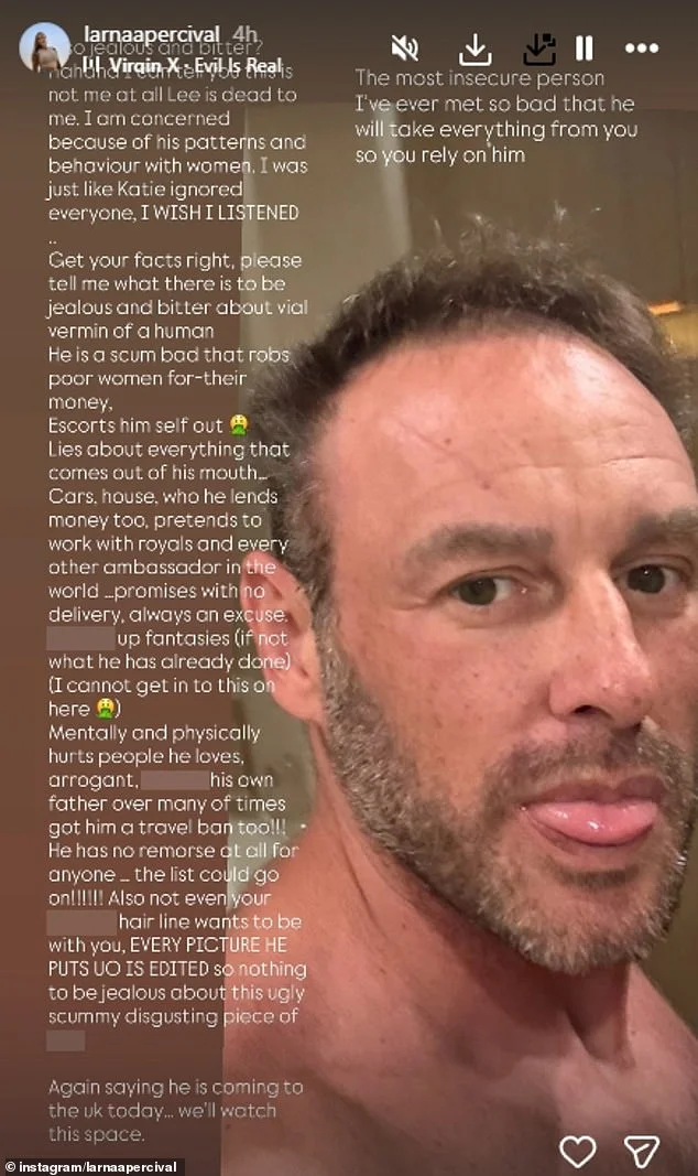 The exes bite back! Lee Andrew's former flame Alana Percival says he and Katie Price are spending their honeymoon 'with me on their mind' as JJ Slater speaks out amid star's claim she is 'having a baby' - 1