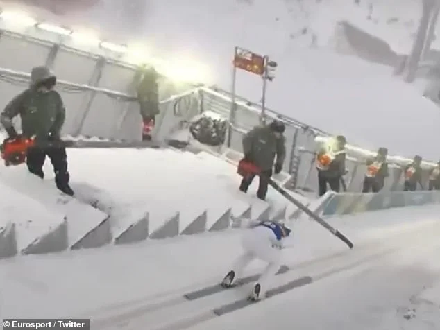 Winter Olympics star hit by leaf blower during ski jump but narrowly avoids catastrophe - 3