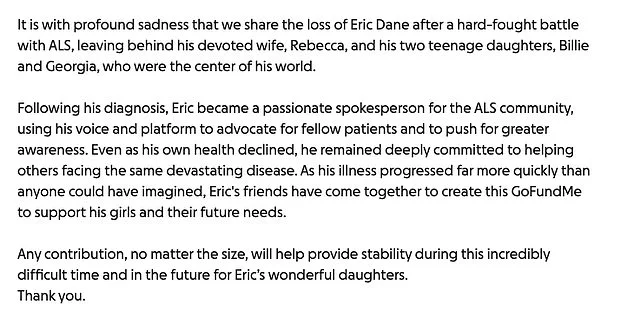 Eric Dane's friends launch $250K GoFundMe for daughters after 'Grey's Anatomy' star loses ALS battle - 2