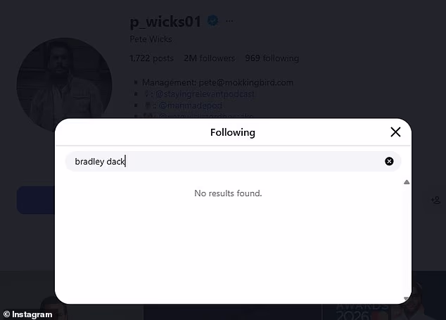 Pete Wicks is blocked by Olivia Attwood's ex-husband Bradley Dack after the pair were spotted leaving a hotel together - 2