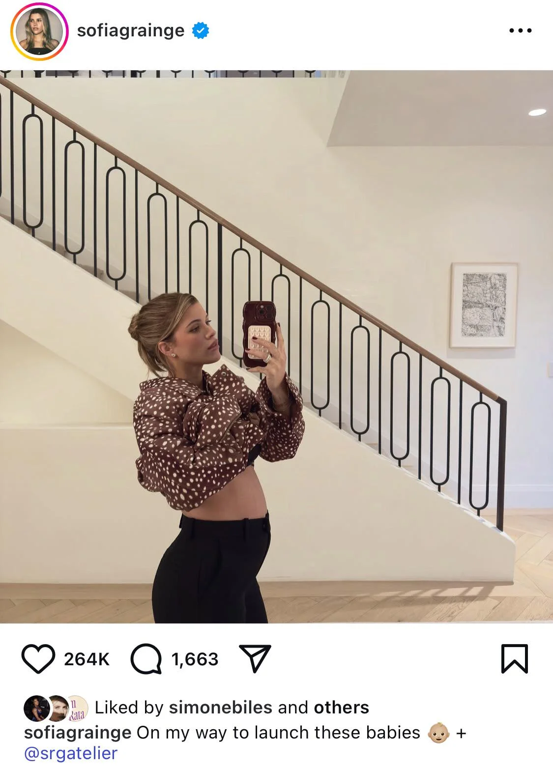 Sofia Richie gives rare look at baby bump in a bra and pants... ahead of birth of second child - 4