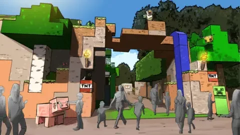 Minecraft World, a theme park with the world's first-ever Minecraft rollercoaster, to open in the UK next year - 1