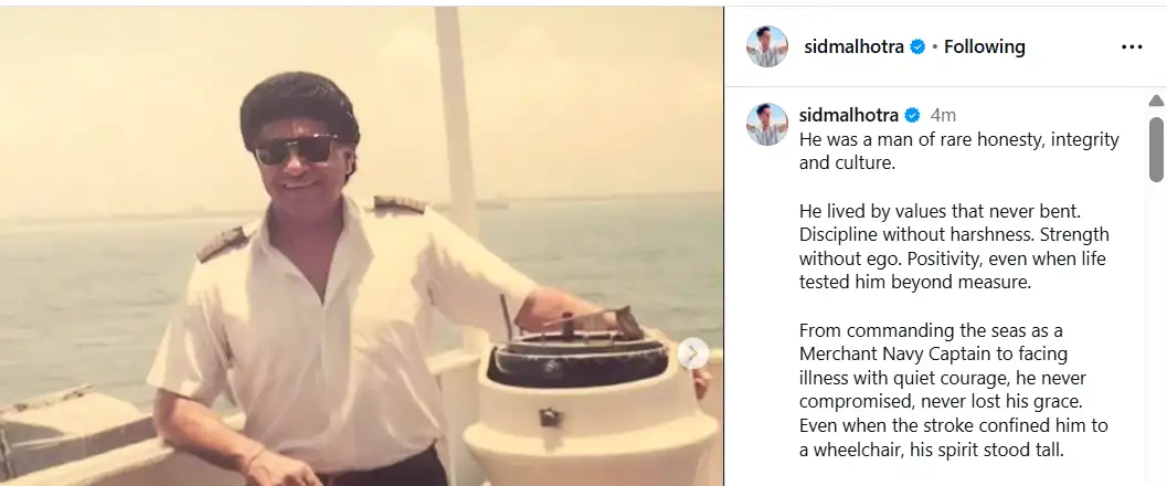 Sidharth Malhotra mourns loss of maternal grandmother weeks after father’s death - 1