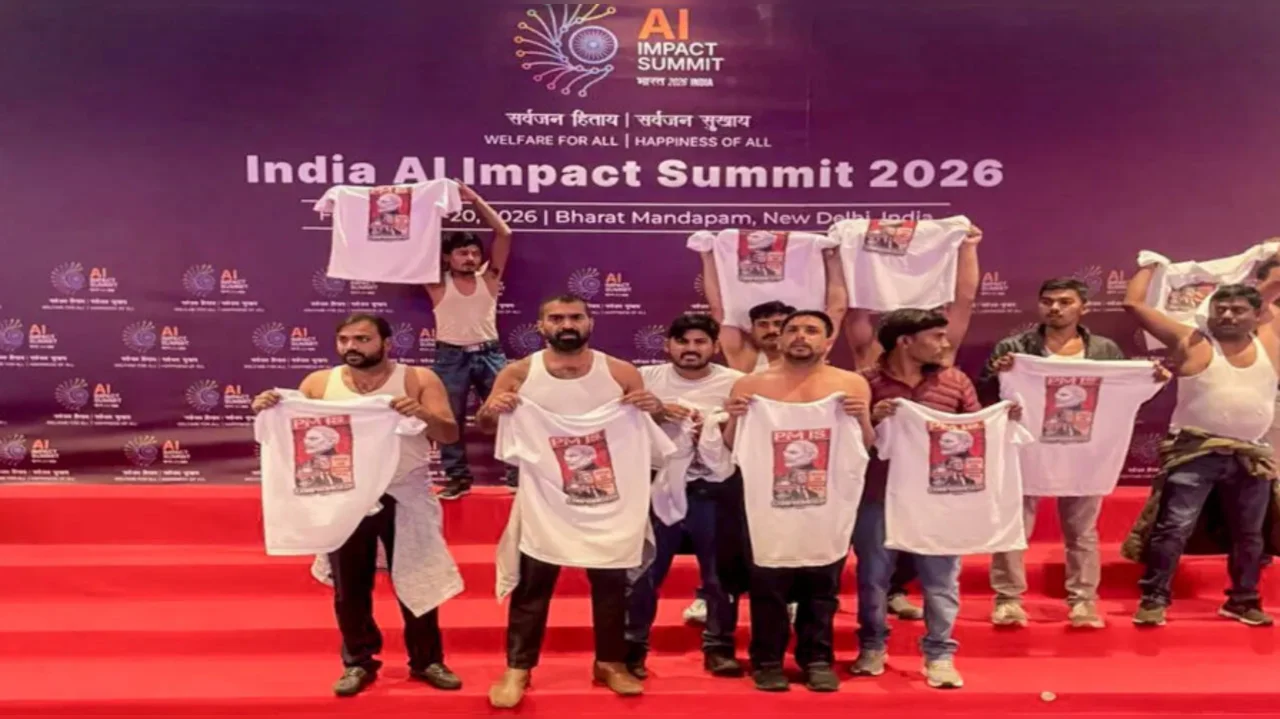 Youth Congress chief Uday Bhanu Chib arrested over `shirtless protest` at the AI Summit - 2