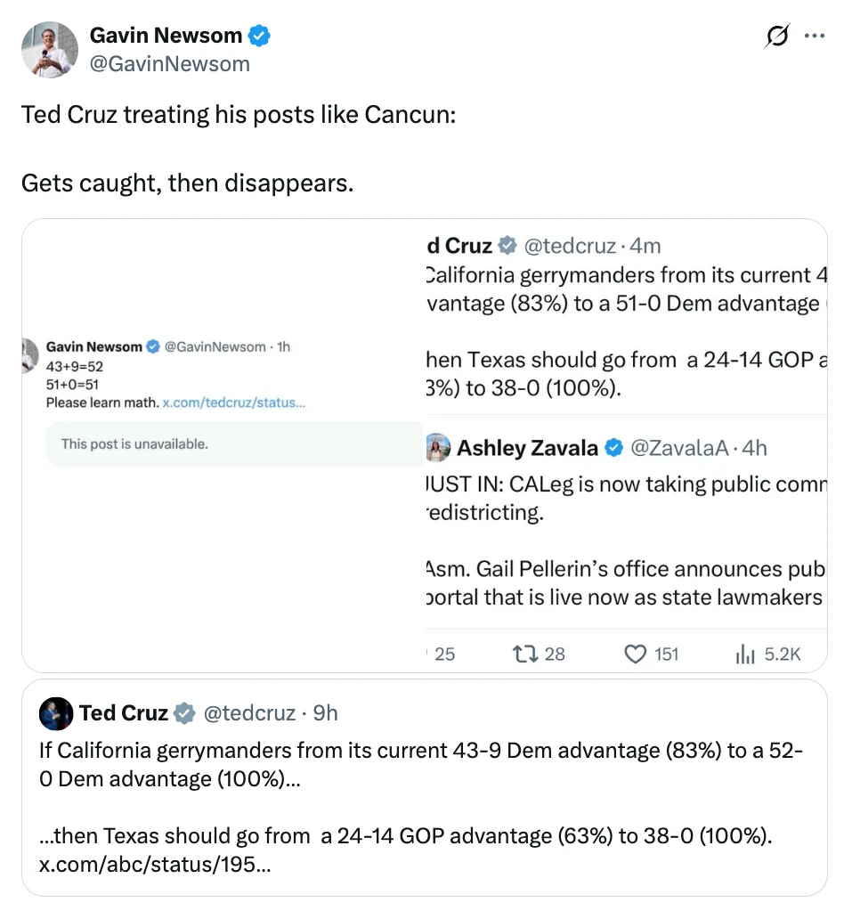Gavin Newsom Gets TORCHED for Playing Victim After Ted Cruz's Jab ('Victimhood Self-Own' INCOMING) - 4