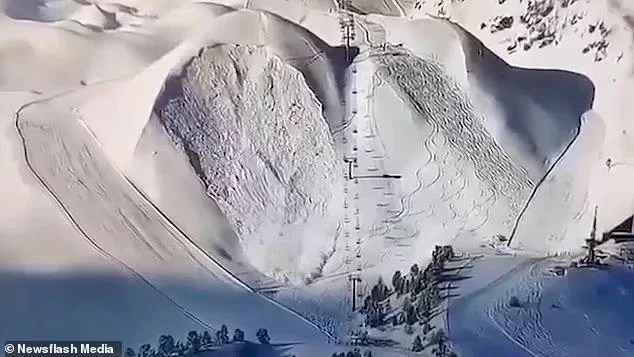 Moment avalanche cascades down mountain in Italy as dozens of skiers watch on - before desperately trying to flee - 4