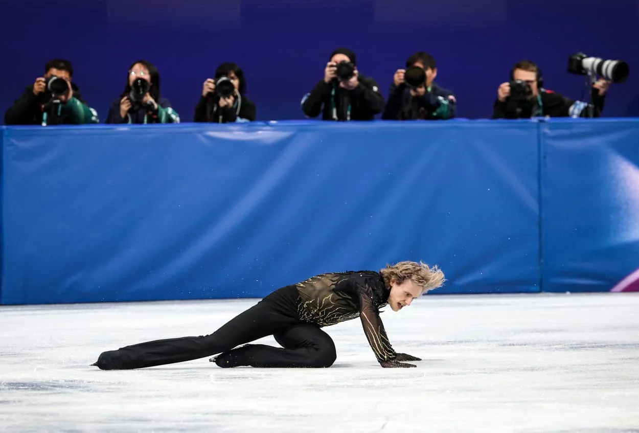 U.S. star Malinin falls twice in free skate, allows Kazakhstan's Shaidorov to win Olympic gold - 4