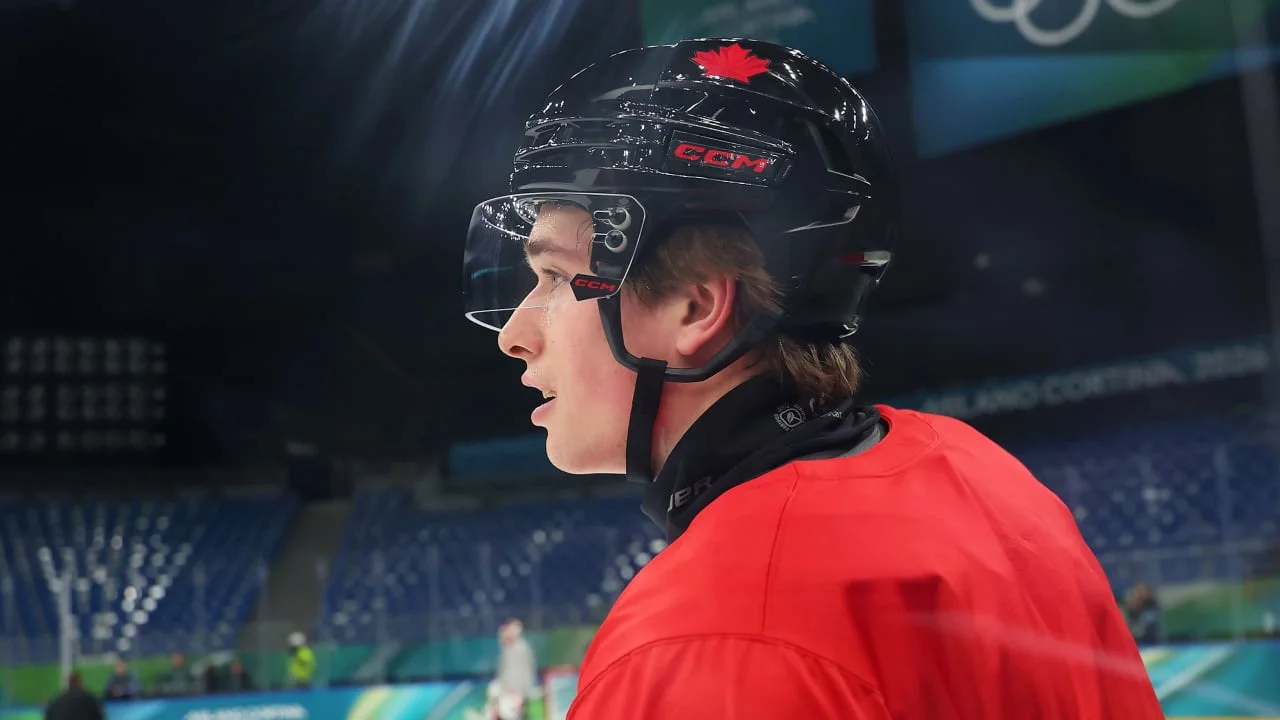 Celebrini tips home point shot for Canada’s first goal at Milano Cortina 2026 - 2