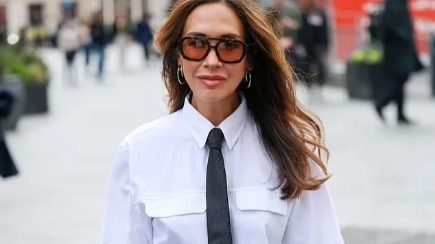 Myleene Klass puts on a leggy display in lace shorts and platform heels as she attends Empowering People event - 3