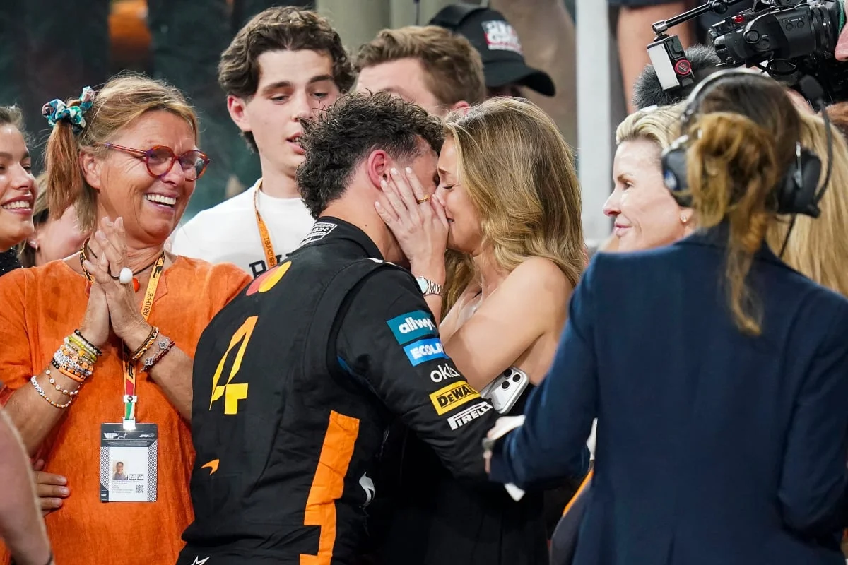 Lando Norris 'SPLITS from model girlfriend': F1 world champion appears to tell rival he is 'a single man' in leaked footage after being asked about his relationship with Magui Corceiro - 2