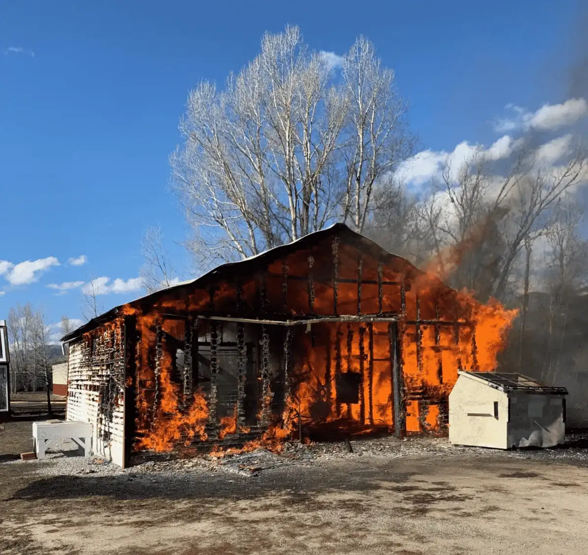 Fire at hay shed used to house 300 sheep - 1